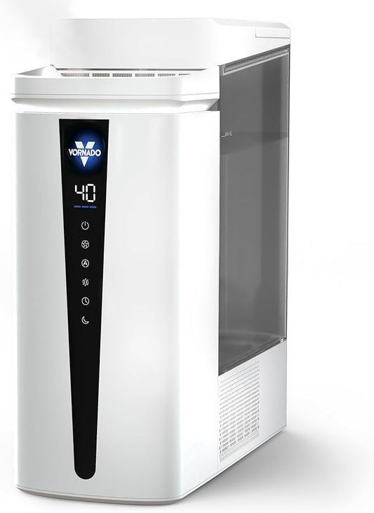 Vornado MISTIC 8 Whole Room Ultrasonic Humidifier, Top-Fill, Aromatherapy, 2-Gallon Tank, 3-Gallon Output, Warm or Cool Mist Humidifier, Automatic Humidity Control, Included Scent Pads