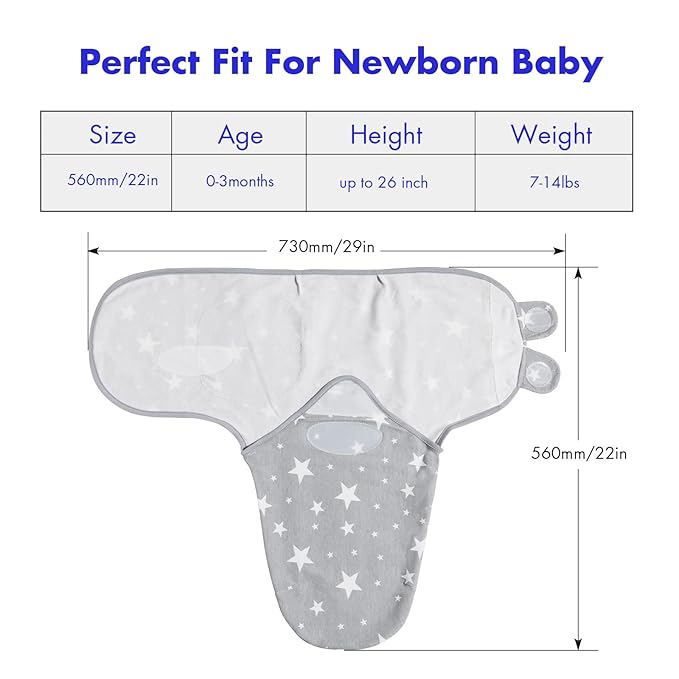 Organic Baby Swaddle Sleep Sacks, 4-Pack Swaddles for Newborns Baby Essentials, Infant 0-3 Months, 100% Cotton Soft & Snug Adjustable Wrap Nursery Swaddling Blankets Improves Sleep