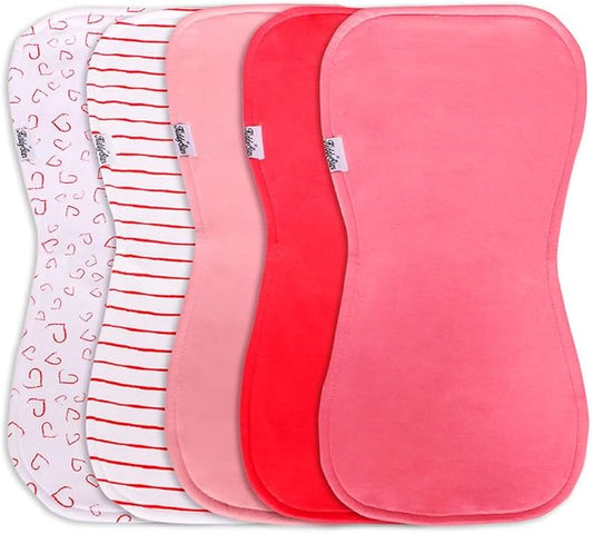Premium 5-Pack Large Organic Cotton Burp Cloths – 3 Layers, Ultra Soft & Absorbent Burping Towel, Shoulder Towel & Hand Towel