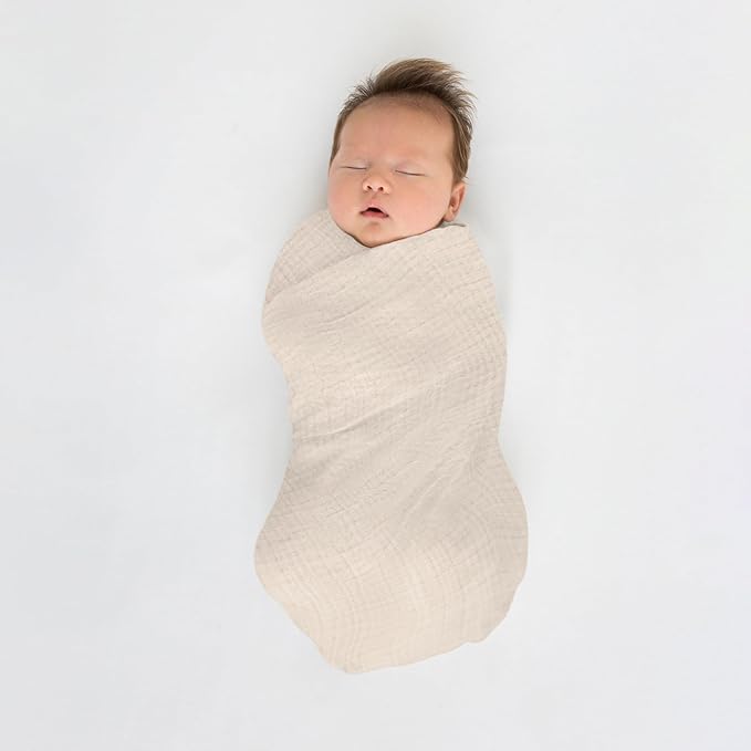 SwaddleDesigns Cotton Muslin Swaddle Blanket, Receiving Blanket for Baby Boys & Girls, Best Registry Gift, 46x46 inches, Oatmeal