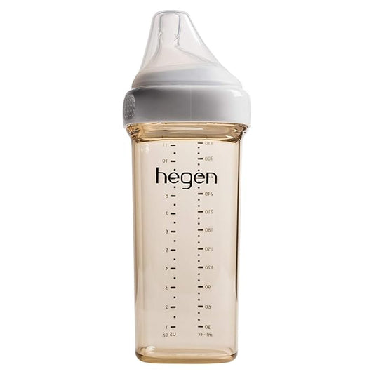 hegen Baby Bottles- Anti Colic Baby Bottles Wide Neck- Breastfeeding System 11 oz with Fast Flow Teats