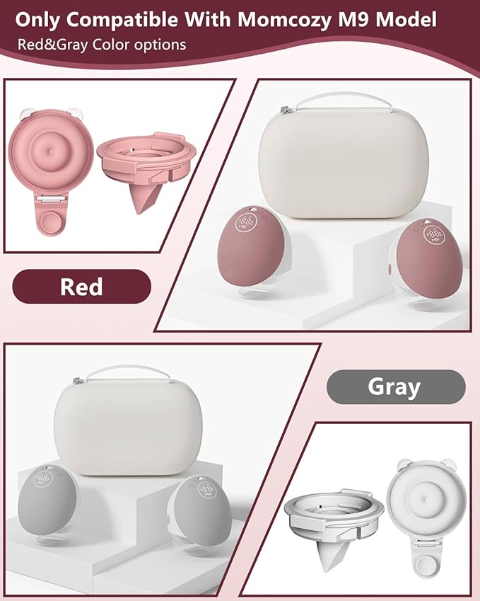 4PC Upgraded M9 Breast Pump Replacement Part, Including 2pcs Duckbill Valve and 2pcs Double-Layed Diaphragms for Momcozy Upgraded Mobile Flow | Upgraded M9, Valve, Diaphragms, 4PC Red