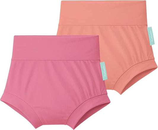 Baby Bloomers Bummies, Soft Bamboo Viscose High Waist Belly Shorts & Diaper Cover for Infant Toddler Girls Boys, 2-Pack
