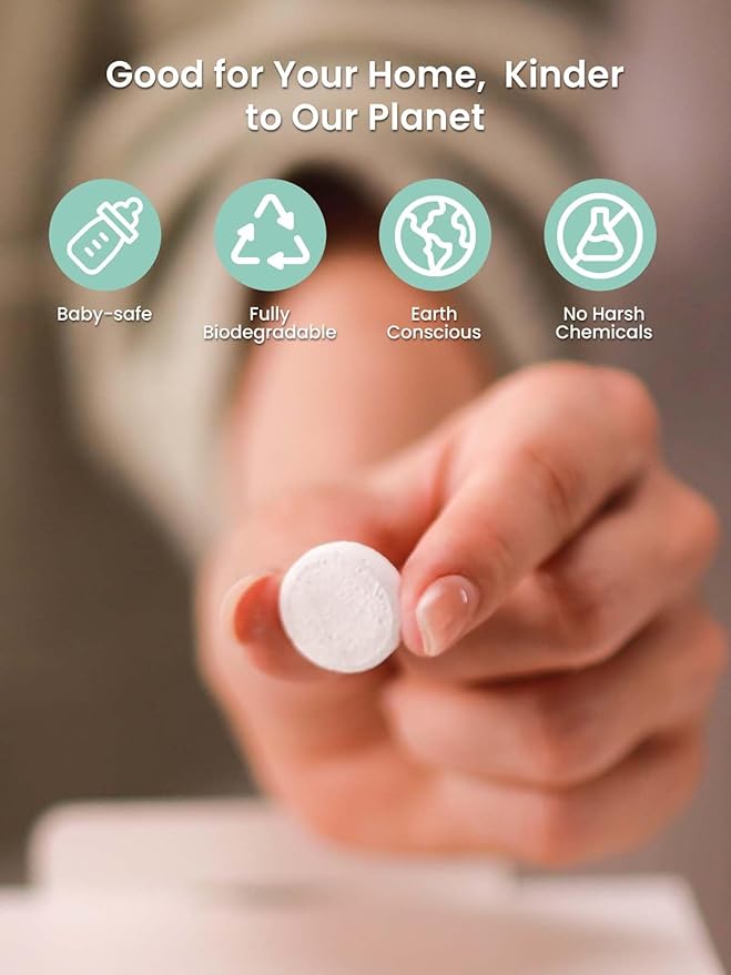 GROWNSY Descaling Tablets Descaler, 24 Descaling Tablets Compatible with Momcozy, Baby Brezza Bottle Washer, Effective for Bottle Washer, Warmer, Sterilizer, Formula Maker
