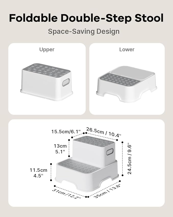 3 in 1 Potty Training Toilet & Toddler No-Slip Step Stool with Trash Bags and Spout Extender, Portable for Boys Girls Use in Indoor and Outdoor, Kids Portable Potty and Step Stool Set
