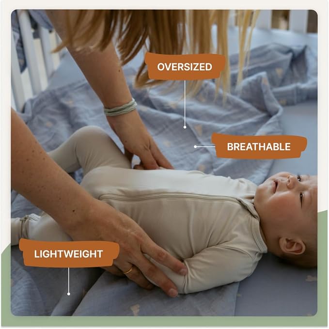 Parker Baby Co. Swaddle Blankets - Pack of 3 of 100% Cotton Muslin Swaddle Blankets for Baby Boys and Girls - Unisex/Gender Neutral - Cloud Set