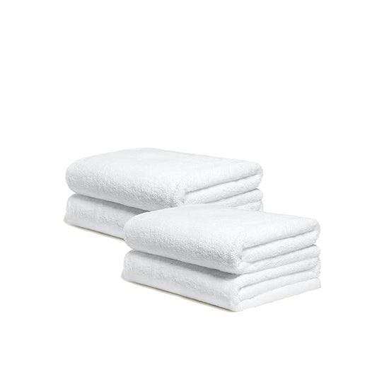 Italic Serene Ultraplush Cotton Bath Towels, 4 Large Towels (2 Sets of 2), White, 800GSM, 100% Cotton, Heavy Duty, Resort Grade Towels (White)