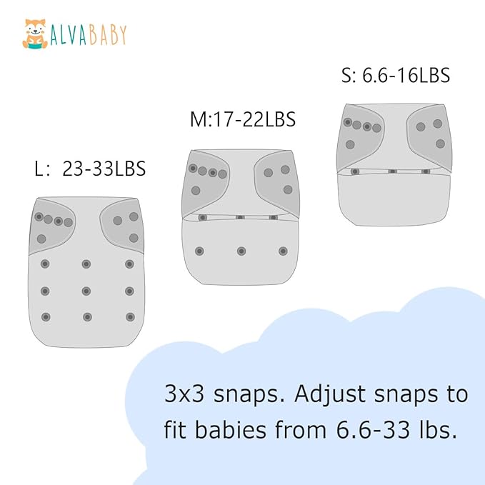 ALVABABY Halloween Baby Cloth Diapers 6 Pack with 12 Inserts Cloth Diaper Covers Adjustable Washable Reusable for Baby Girls and Boys 6QH05A