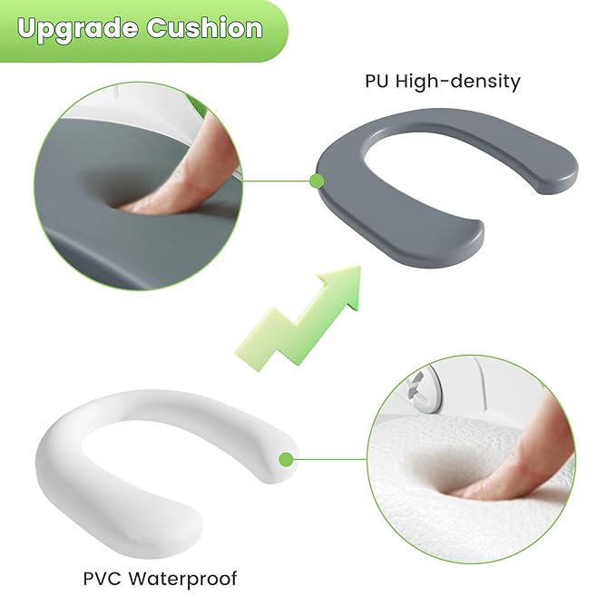Potty Training Seat, Upgrade Toddler Toilet Seat for Kids Boys Girls, 2 in 1 Potty Training Toilet for Kids, Splash Guard Anti-Slip Pad Step Stool（Upgraded Cushion）