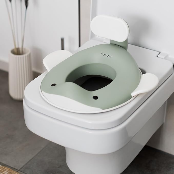 Kindsgut Potty Training Seat in whale design, designed in Germany, suitable for all toilet shapes non-slip toilet seat, Pistachio