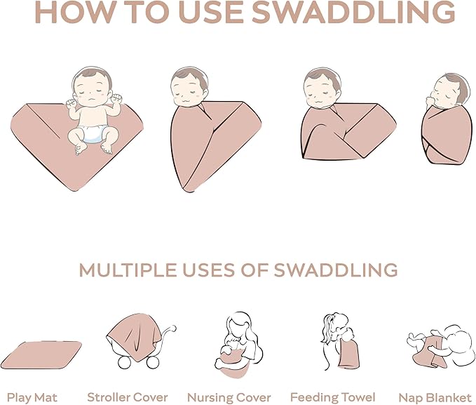 JELLYMONI Muslin Swaddle Blankets for Unisex, 2 Pack Newborn Receiving Blanket, Large 47 x 47 inches Soft Breathable Muslin Baby Blanket for Newborn Boys & Girl