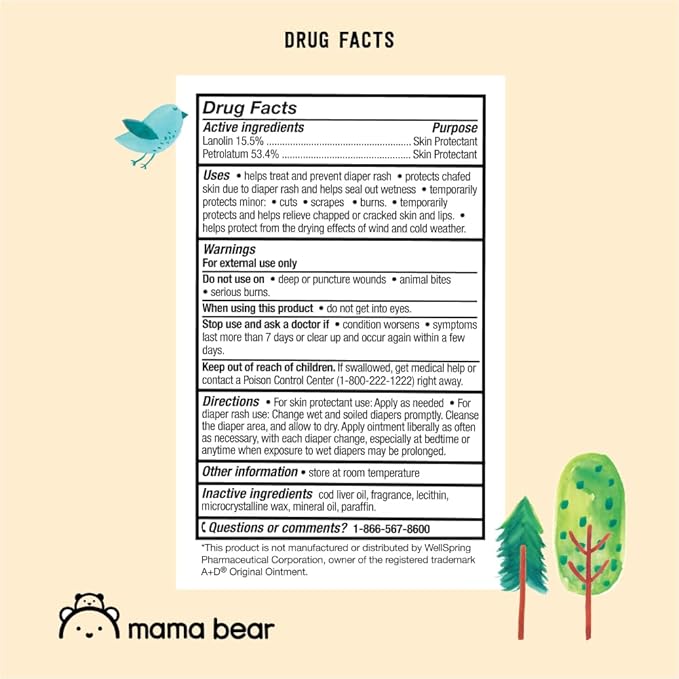 Amazon Brand - Mama Bear Diaper Rash Ointment, 16 Oz, Pack of 1