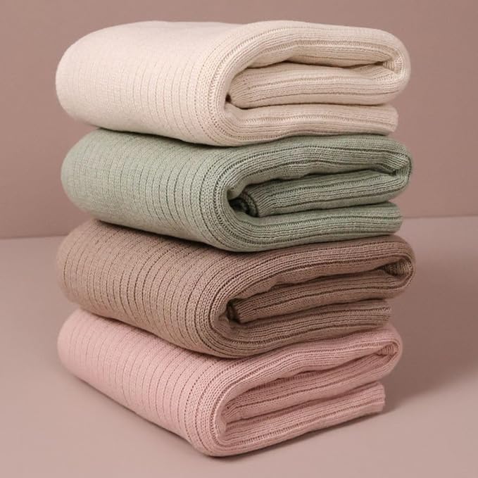 Knitted Organic Cotton Baby Blanket- Swaddle Blanket, 30" x 40" Soft Receiving Blanket for Newborn (Soft White)