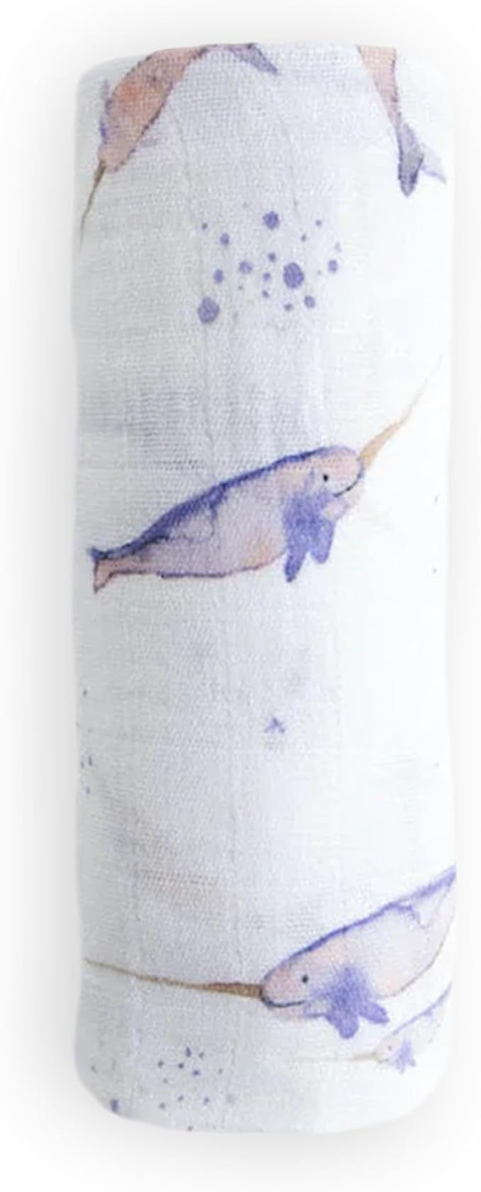 Little Unicorn Premium Cotton Swaddle Baby Blanket | Breathable Fabric | for swaddling, Play, Nursing & More (Narwhal)