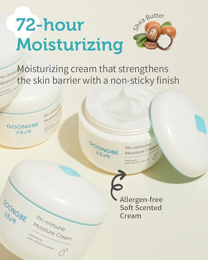 GOONGBE Pri-mmune Moisture Lotion & Cream - Korean Baby Moisturizer - Hypoallergenic Moisturizing & Calming Daily Moisturizer - Fast Absorbing, Naturally Derived Non-Greasy, 11.8oz + 6.1oz.