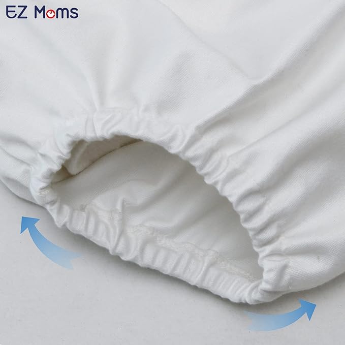 EZ Moms 4 Packs Plastic Underwear for Potty Training Waterproof Cloth Diaper Covers for Girls and Boys Soft Rubber Pants for Potty Training Soft Reusable White Diaper Cover with Baby Washable Wipes 3T