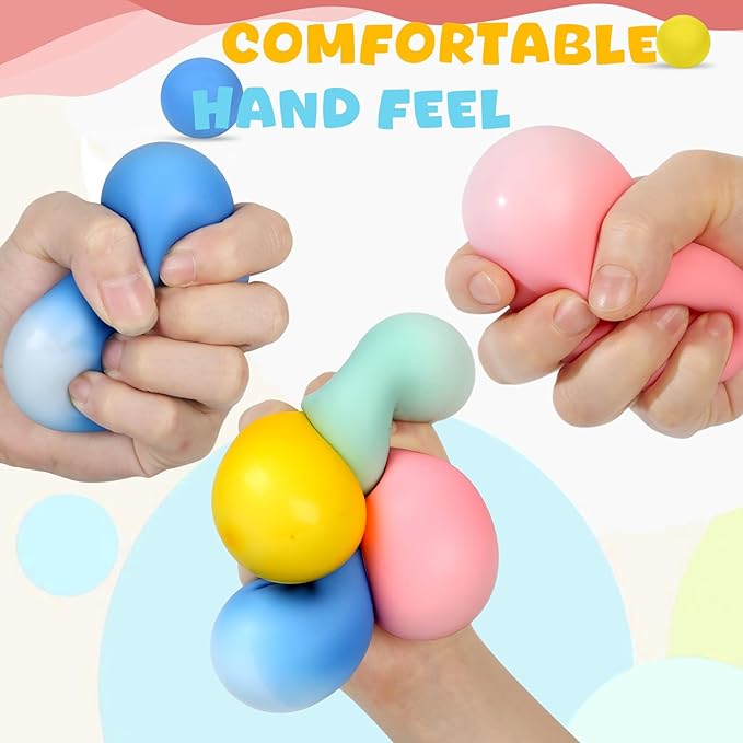 24Pack Fast Rising Stress Balls for Adults Kids, 2.5" Large Sensory Fidget Ball for Anxiety Stress Relief, Sensory Squishy Ball, Pull Stretch Fidget Toy for Students, Classroom Prize Box Toys