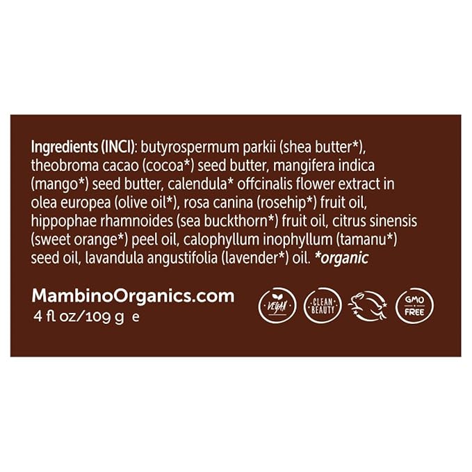 Mambino Organics Oh Baby! Belly Butter – Organic Stretch Mark Cream for Pregnancy with Dutch Shea & Cocoa Butter – Vitamins, Omegas for Elasticity – Vegan Cruelty-Free Maternity Care, 4 fl oz