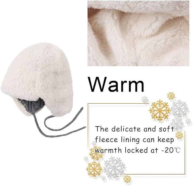 Winter Kids Beanie Hat Baby Knitted Hats Fleece Earflap Beanie Windproof Warm Toddler Beanies Boys Girls 0-8 Years