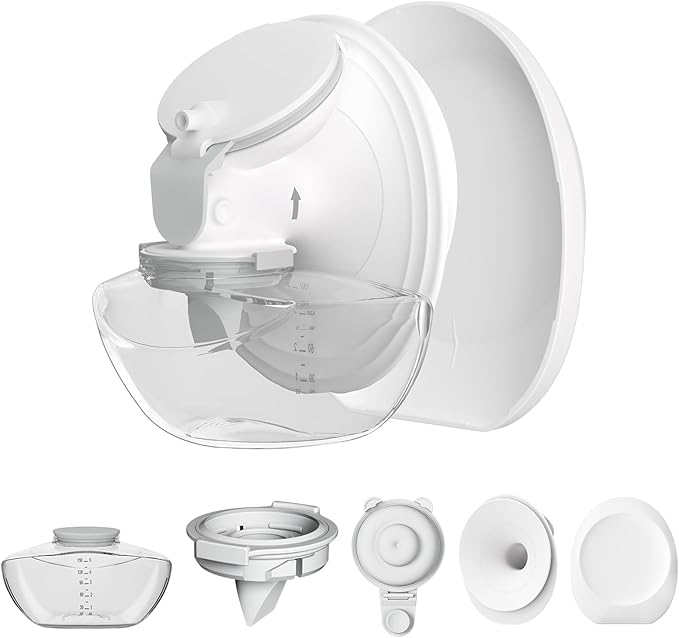 1 Pack M9 Full Set Breast Replacement Part for Momcozy Upgraded Mobile Flow | Upgraded M9, Including 24mm Flange, Gray Valve, Gray Diaphragm,Storage Bottle with Lip,Not Original Parts,One-gray Overall