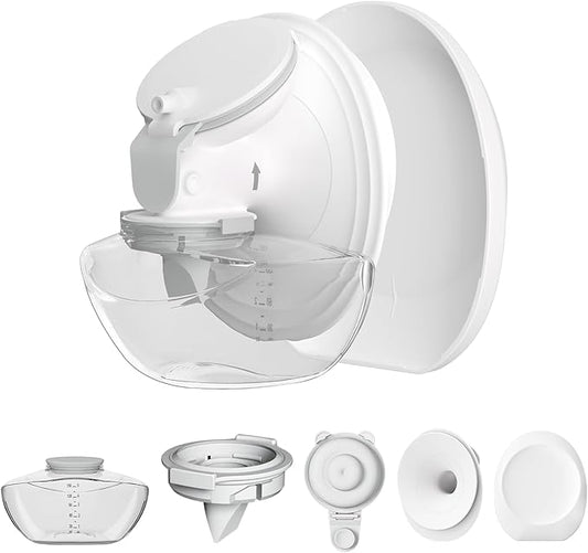 1 Pack M9 Full Set Breast Replacement Part for Momcozy Upgraded Mobile Flow | Upgraded M9, Including 24mm Flange, Gray Valve, Gray Diaphragm,Storage Bottle with Lip,Not Original Parts,One-gray Overall