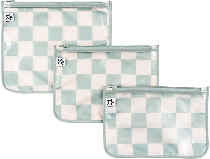 Tiny Twinkle Mess-Proof Travel Bags | TSA Airline Compliant, Zipper Closure, Clear Front Pouch, Diaper Bag Packing, Toiletry or Makeup Cosmetics Organizer