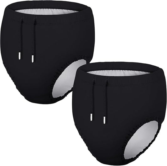 2 Pcs Youth Swim Diaper Special Needs Reusable Cloth Diaper Covers Waterproof Incontinence for Swimming,Unisex