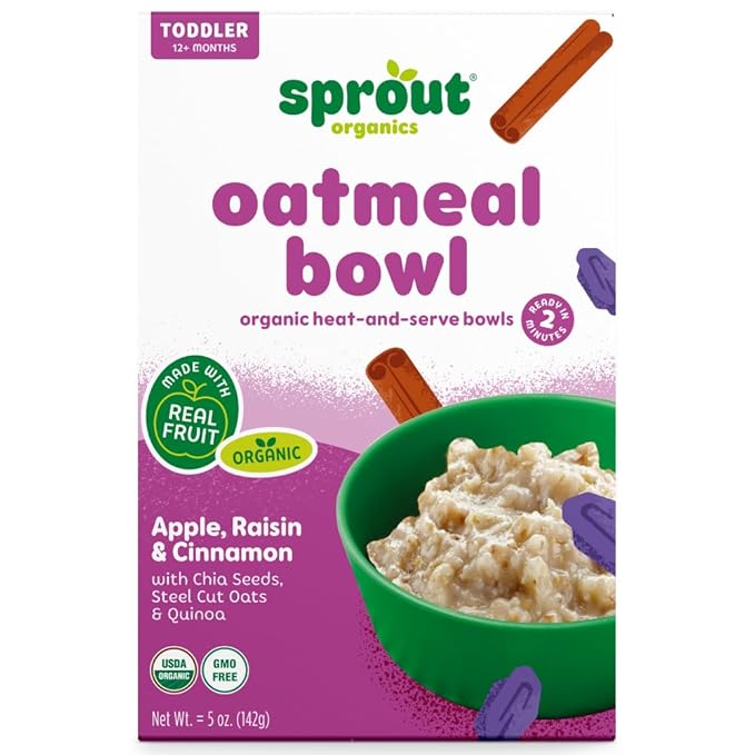 Sprout Organics, Toddler Meal, Apple Raisin Oatmeal (8 Count)