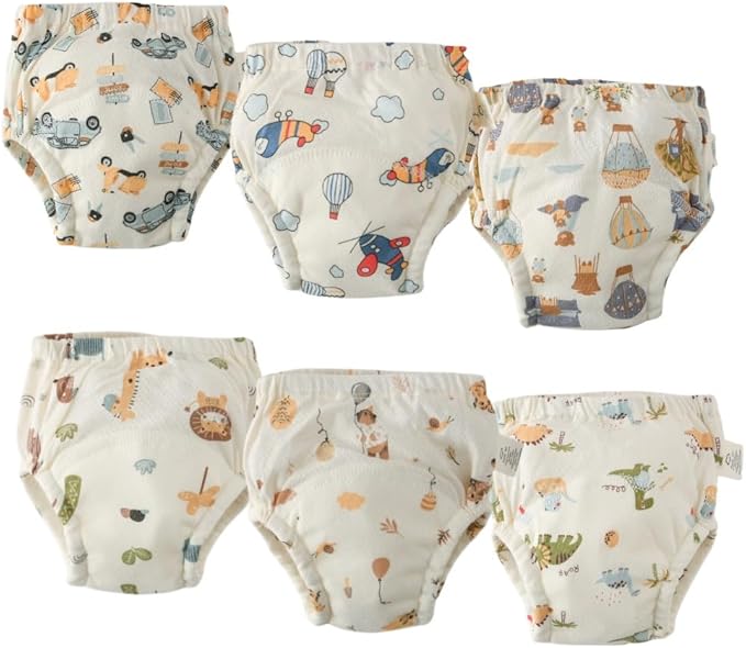 Baby Training Underpants,Soft Cotton Absorbent Potty Training Underwear For Baby Boys And Girls 6 Pack