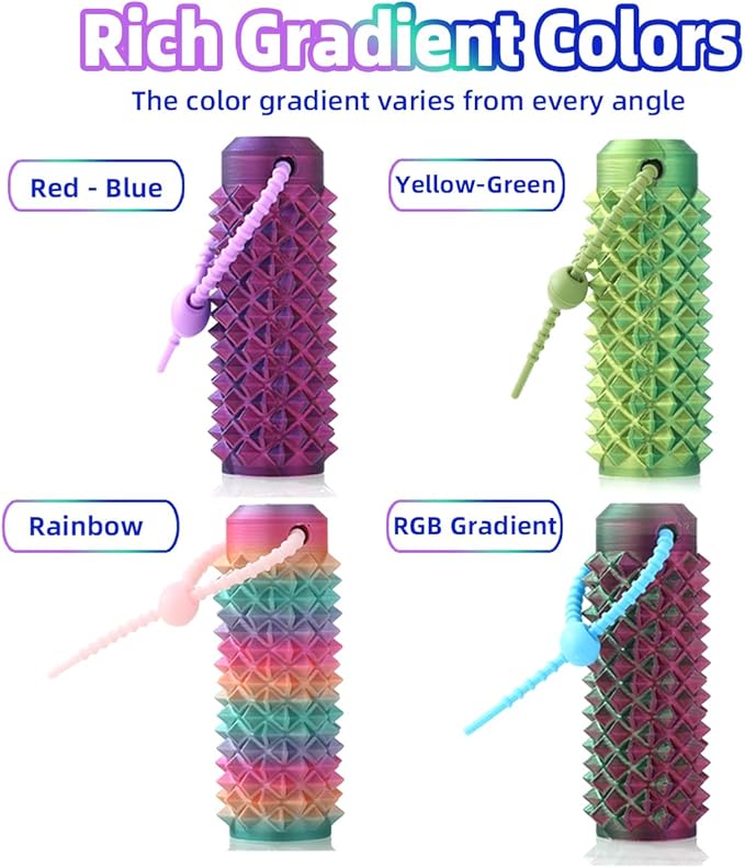 4PCS Little Ouchies Fidget Toys, 3D Printed Pain Stim Spiky Sensory Tools, Portable Pocket Grippie Keychain for Adults & Teens, Anxiety Relief, Stress Reduction, Focus Aid, Venting Novelty Gift