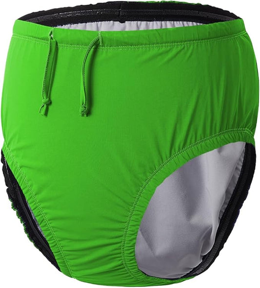 Youth Special Needs Reusable Swim Diapers Swimwear for Incontinence Cloth Diaper Covers Waterproof,Leakproof, Unisex (Lime Green, 6-8T)