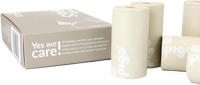 Compostable Disposable Diaper Bags Refills | 6 Rolls, 72 Leak-Proof, XL Biodegradable Baby Poop Bags | Eco-Friendly Diaper Trash Bags for Home, Travel, Pet Waste | Odor-Free,