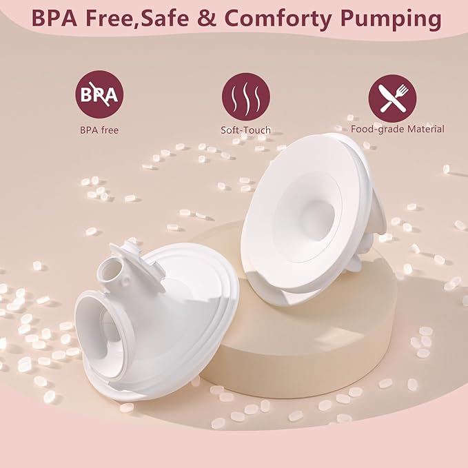 1PC 24mm Double-Sealed Flange Compatible with Momcozy Upgraded Mobile Flow | Upgraded M9, M9 24mm Flange, BPA Free Silicone, Soft Touch, Wide Opening Angel