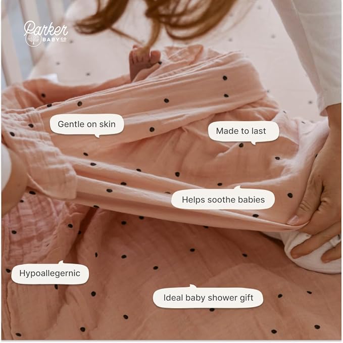 Parker Baby Co. Swaddle Blankets - Pack of 3 of 100% Cotton Muslin Swaddle Blankets for Baby Boys and Girls - Unisex/Gender Neutral - Butterfly Set