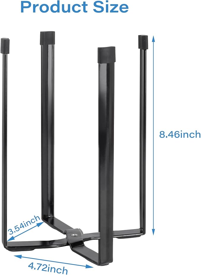 Kitchen Stand Holder, Plastic Bag Drying Rack, Multifunctional Countertop Cups Bottles Drying Rack for Plastic Bags, Bottles and Cups, Shelf Trash Bag (Black)