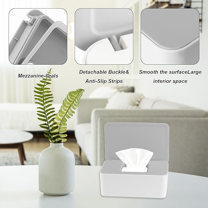 1 Pcs Diaper Wipes Dispenser, Refillable Wipe Container, Wipe Container with Sealing Design Lid, Keep Wipes Fresh,Wet Wipes Cases (Green)