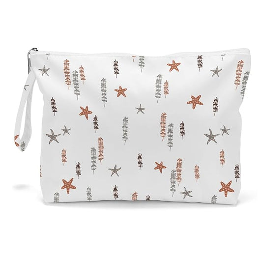 Fokongna Wet Bag, Wet Dry Bag, Makeup Bag, Toiletry Bag, Waterproof Large Capacity Travel Cosmetic Bag, Zipper Pouch for Women, Girls Mo Wife Sister Friends Baby Diaper Bag Ocean Sea Beach rainbow