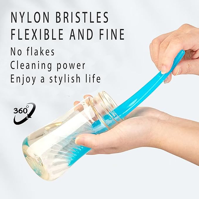 Bottle Brush and Nipple Brush for Avent, BPA Free (Blue)