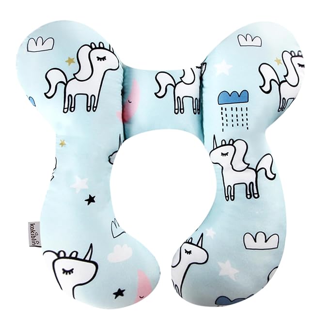 KAKIBLIN Baby Neck Pillow, Baby Support Travek Pillow,Upgraded Neck Pillows for Car Seat,Head and Neck Support Pillow for Car Seat, Pushchair(Unicorn)