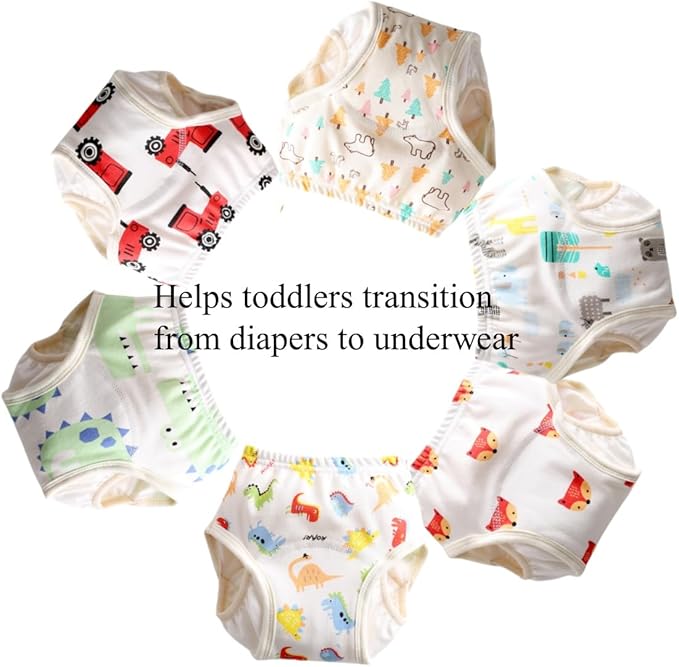 Baby Training Underpants,Soft Cotton Absorbent Potty Training Underwear For Baby Boys And Girls 6 Pack