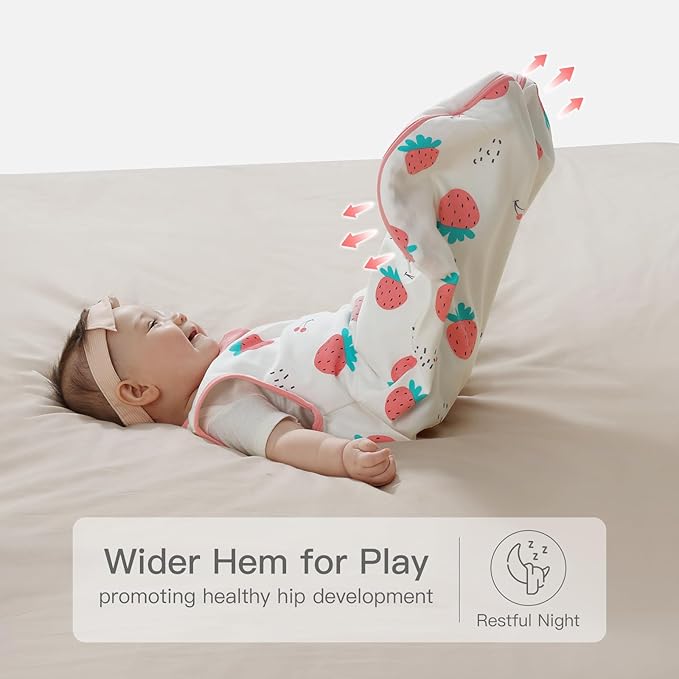 1.0 Tog 2.5 Tog Baby Sleep Sack, 100% Cotton Baby Sleeping Bag 3-24M, 2-Way Zipper Baby Wearable Blanket