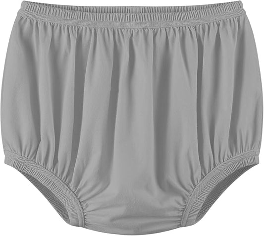 Adult Diaper Cover for Incontinence Noiseless Leak-Protection Underwear Plastic Pants Over Diapers Waterproof Rubber Pants (Gray, S)