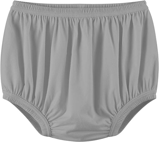 Adult Diaper Cover for Incontinence Noiseless Leak-Protection Underwear Waterproof Plastic Pants Over Diapers Waterproof Rubber Pants (Gray, 5XL)