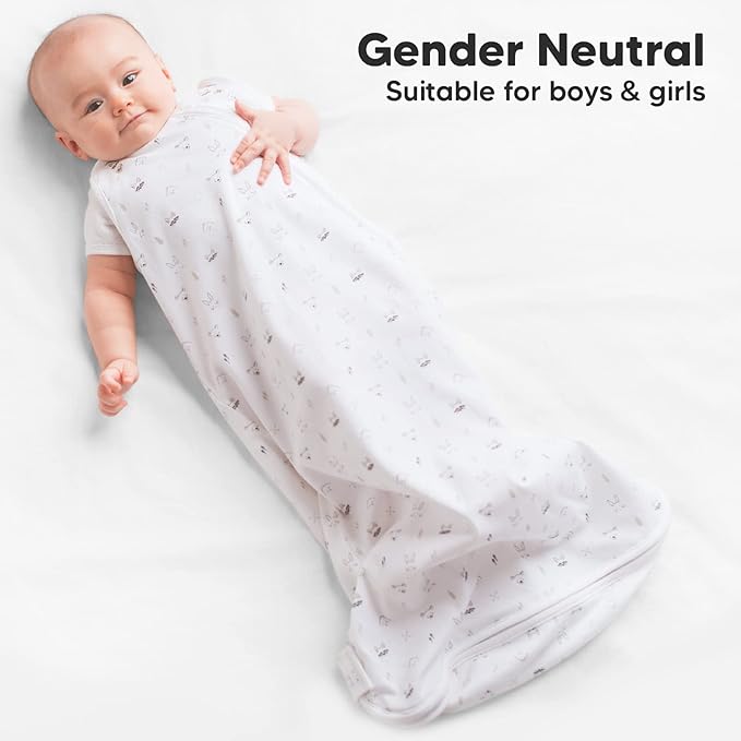 1-Pack Organic Baby Sleep Sacks, 100% Cotton - Soft & Breathable 0.5TOG Baby Wearable Blanket, Toddler Sleeping Sack 0-6 Months, Easy to Wear Transitional Swaddles for Newborns, Infants (S, KeaStory)