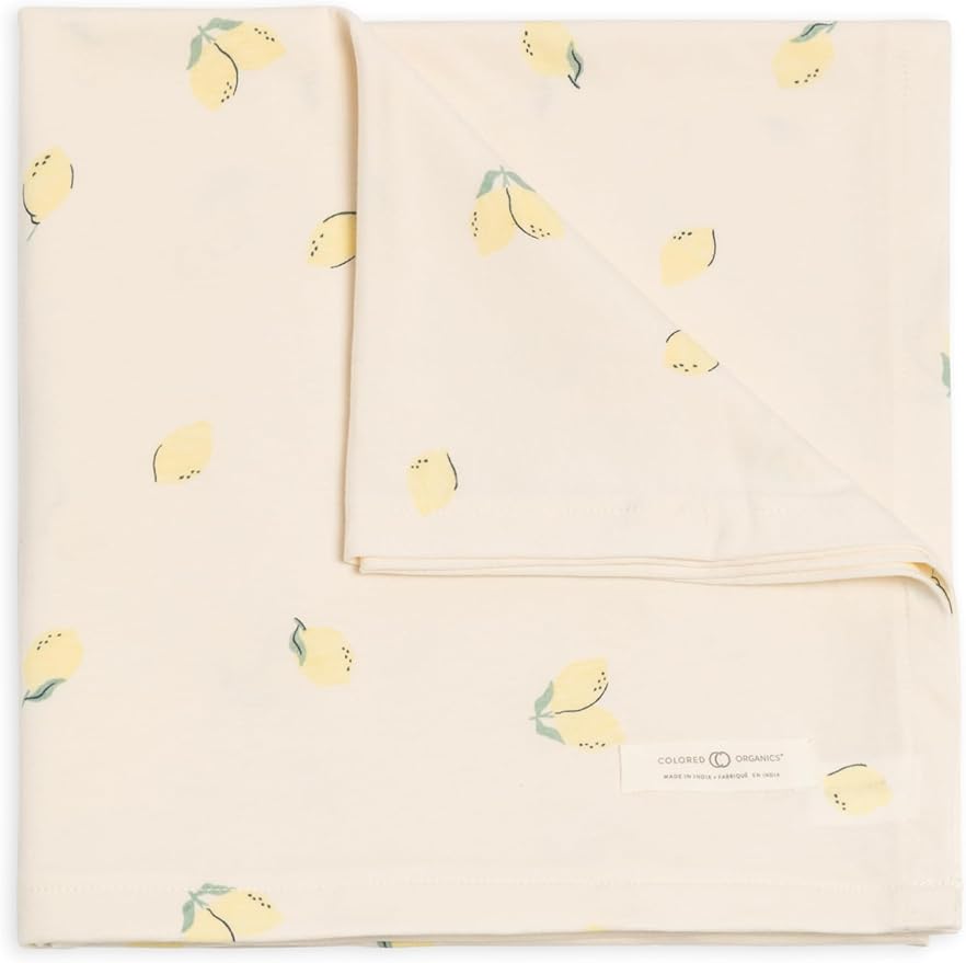 Colored Organics Baby Organic Cotton Swaddle - Infant Receiving Blanket - Lemon