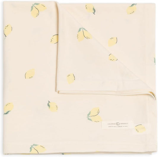 Colored Organics Baby Organic Cotton Swaddle - Infant Receiving Blanket - Lemon