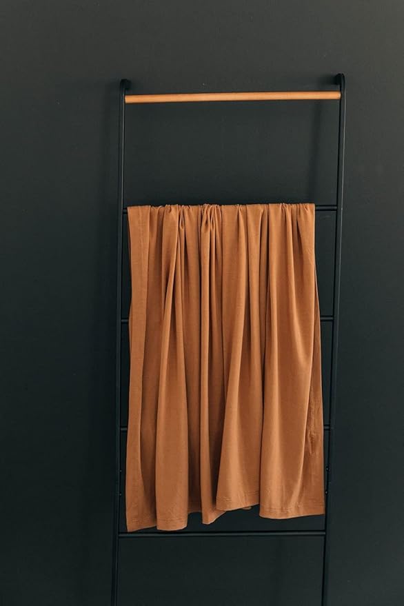 Mebie Baby Mustard Stretch Swaddle, Modern and Neutral Swaddle Blanket for Baby Girl, Soft Baby Blankets, Newborn Swaddle Blanket, 0-3 Month, Comfy Wrap, Baby Essentials & Gifts (47" x 47")