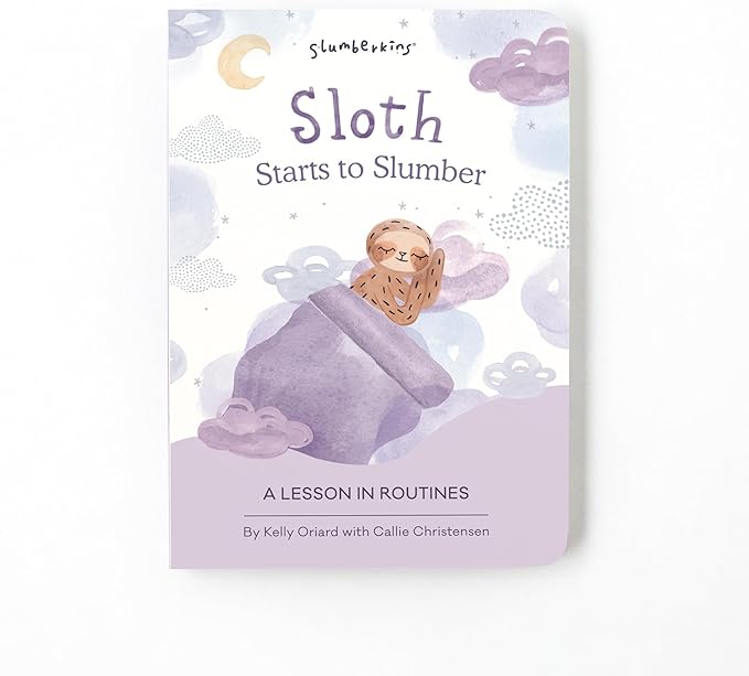 Slumberkins 14" Sloth Kin & 2 Board Books Complete Set Bundle | Promotes Routines, Relaxation & Coping Skills | Social Emotional Learning, Ages 0+ (Sloth Kin Plush + 2 Board Books)
