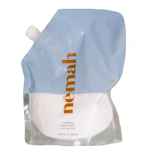 Nemah - Soothing Baby Lotion Refill - Organic Baby Lotion for Sensitive Skin with Actismart Chamomile, Jojoba Oil, & Activera Aloe - Vegan & Cruelty-Free - 21.97 fl. oz.