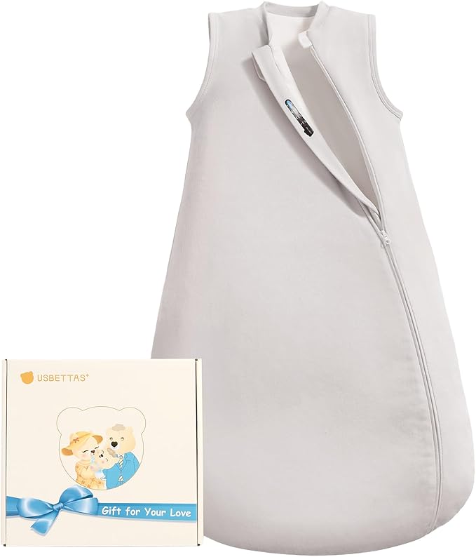 1.0 Tog 2.5 Tog Baby Sleep Sack, 100% Cotton Baby Sleeping Bag 3-24M, 2-Way Zipper Baby Wearable Blanket